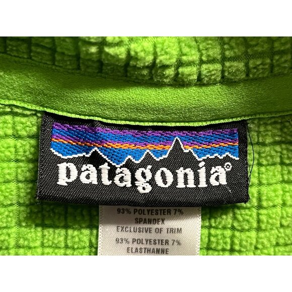 Patagonia Women's Small R1 Long Sleeve 1/4 Zip Waffle Fleece Green Apple - Picture 6 of 7